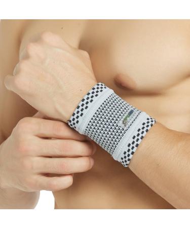 NeoTech Care Bamboo Fiber Wrist Band - Lightweight Elastic & Breathable - Unisex Sport & Gym Accessory - Gray - Size L - Buy Online on GoSupps.com