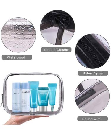 Meowoo Clear Cosmetic Bag Set - Waterproof PVC Toiletry Pouch for Travel & Bathroom Organizing (4 Pcs, Transparent) - Buy Online on GoSupps.com