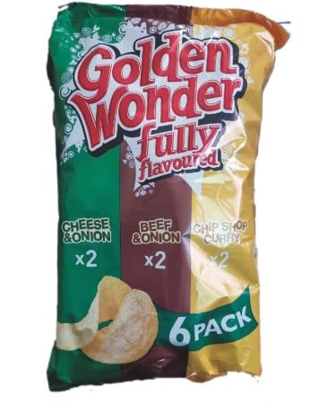 Golden Wonder Variety Crisp | 2xCheese&Onion Beef&Onion And Chip Shop Curry (Pack Of3) | By SHANZA Departmentals - Buy Online on GoSupps.com