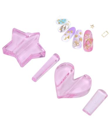 2pcs professional embossed mold star heart shape nail art metal frame bending molds manicure tool
