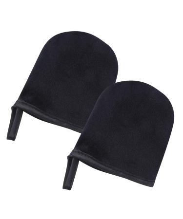 Lot de 2 Moufles Autobronzants en Velours Noir Taille Petite Applicateurs R utilisables pour Mousse et Lotion pour Visage et Zones D licates Usage Plage et Bronzage Uniforme