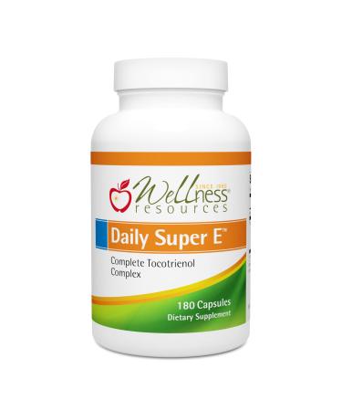 Wellness Resources Daily Super E - Superior Full Spectrum Tocotrienols - High in Gamma Delta and Alpha (180 Capsules) 180 Count (Pack of 1)