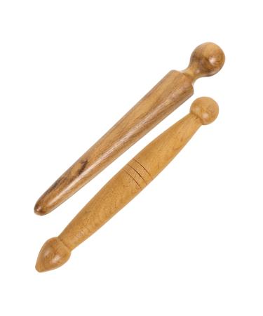 Minkissy 2st Lobaby Massage roller Stab Schaber massage device Body massage hammer meridian massage tab Holz-Thai massage Neck massage tab foot massage roller wooden stick multifunction