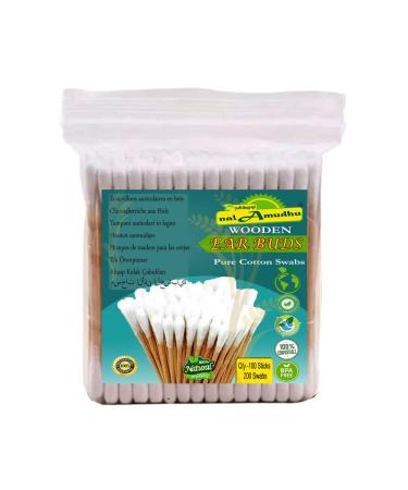 400 Count Biodegradable Wooden Cotton Swabs | Organic Double Tipped Ear Buds for Ear Wax Removal Crafts & Cleaning - Buy Online on GoSupps.com