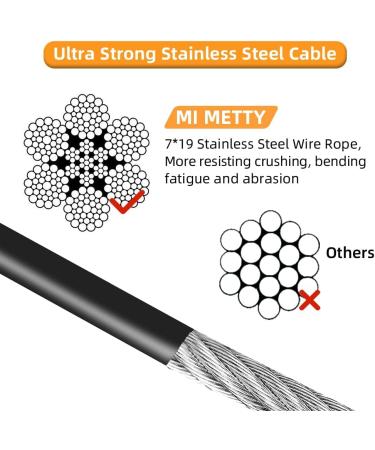 Mi Metty 50ft Dog Cable Leash - Durable Tether Line for Large Dogs up to 253lbs - Ideal for Outdoor Use - Buy Online on GoSupps.com