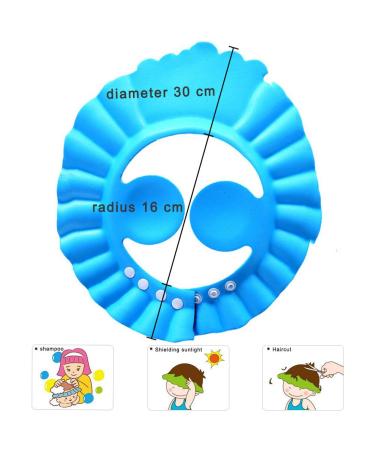 Baby Shower Cap 3-Pack - Adjustable Soft Visor Hat for Safe Shampoo Bathing Protection - Blue, Yellow, Pink - Toddlers, Kids, Children - Buy Online on GoSupps.com