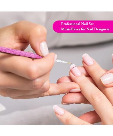 Professional Pink Nail Art Brushes Set - 5 Pcs for Precise and Delicate Nail Designs - Buy Online on GoSupps.com