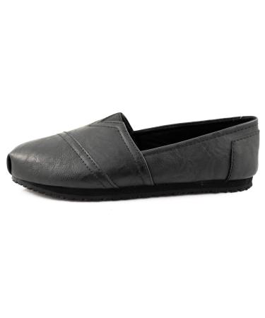 Laforst Women's Slip and Oil Resistant Non Slip Work Shoes Jess PU Slip-On Flat 9 Black