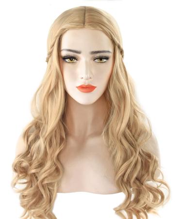Discoball Long Blonde Braided Curly Wig - Ideal for Fancy Dress, Cosplay, Costume Parties with Free Wig Cap Included - Buy Online on GoSupps.com