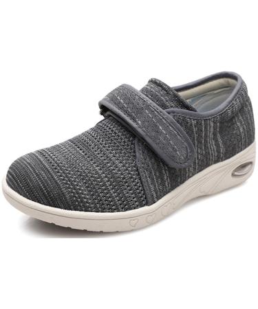 Extra Wide Diabetic Slippers Women Men Edema Swollen Shoes Plantar Fasciitis Shoes Comfy Adjustable Orthopedic Slippers for Elderly Swollen Feet Relief House Slippers 37 6