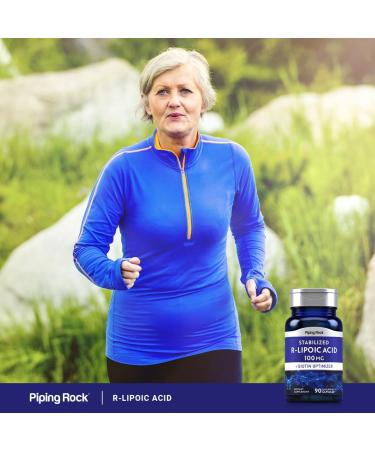 Piping Rock Stabilized R-Lipoic Acid 100mg | Non-GMO Gluten Free | 90 Capsules with Biotin Optimizer - International Shipping Available - Buy Online on GoSupps.com