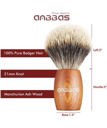 Anbbas Men's Pure Badger Hair Shaving Brush - Manchurian Ash Wood Handle - Buy Online on GoSupps.com