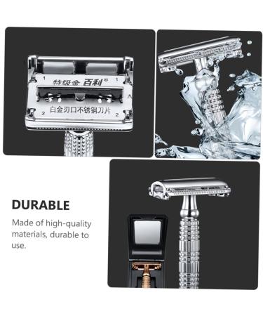 Beaupretty 3pcs Manual Shaver Set | Metal Safety & Beard Razor | Double Edge Handheld Shaving Cutter for Men - Buy Online on GoSupps.com