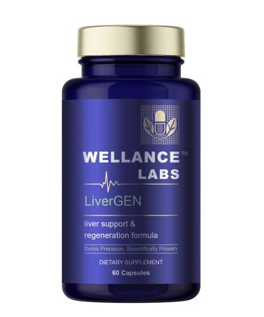 Wellance Labs LiverGEN Advanced Liver Support with Milk Thistle ALA MSM B-Vitamins 1 Bottle
