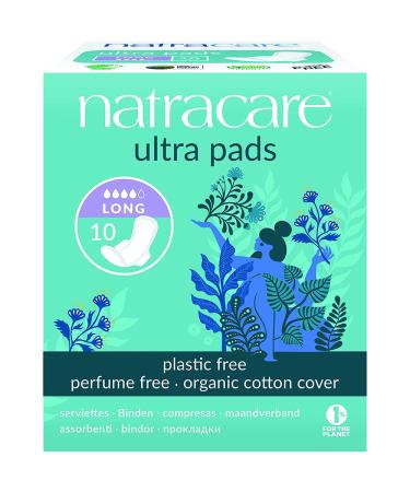 Natracare Ultra Pads Organic Cotton Cover Long 10 Pads