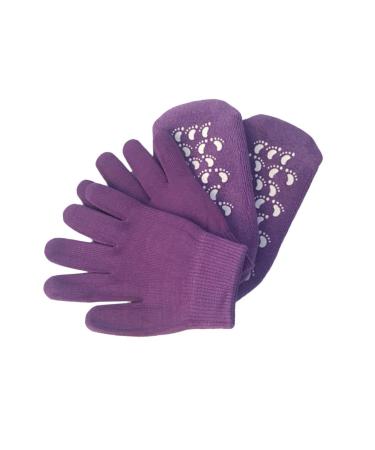 IWOWHERO Spa Gel Socks Moisturizing Gel Moisture Gloves Exfoliating Hand Gloves Spa Socks Gloves Gel Socks for Moisturizing Oils Carrier for Hands Care Purple 21.00X10.50X1.00CM