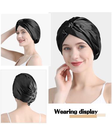 Fyy Silk Bonnet for Sleeping - Large Satin Double-Layer Hair Wrap - Adjustable Sleep Cap for Curly Thick Black Hair - Women's Hair Care - Buy Online on GoSupps.com