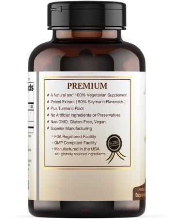 Natural Choice Botanicals Milk Thistle Extract (80% Silymarin Flavonoids) Plus Turmeric - 120 Capsules - Buy Online on GoSupps.com