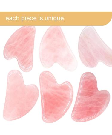 Premium Rose Quartz Gua Sha Tool | Natural Jade Facial Massage Stone for Anti-Aging | Heart Shape Skincare Tool - Buy Online on GoSupps.com