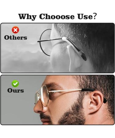 Seetoo Non-Slip Glasses Holders - 4 Pairs Silicone Ear Pads for Glasses Sunglasses & Reading Glasses - Black Small - Buy Online on GoSupps.com