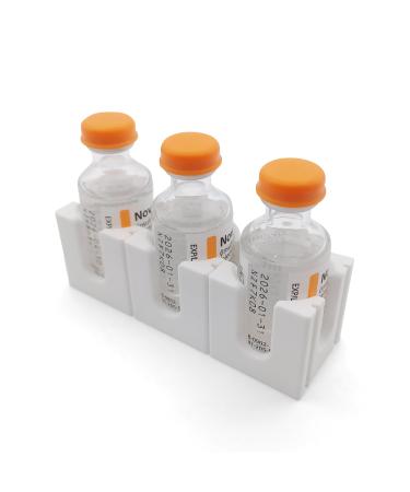 Insul-Stor Insulin Refrigerator Storage Caddy Space Saving Insulin Vial Holder Includes Adhesive Dot to Mount on Fridge Wall Modular Design Snaps Together for Customized Storage (Set of 3 Units)