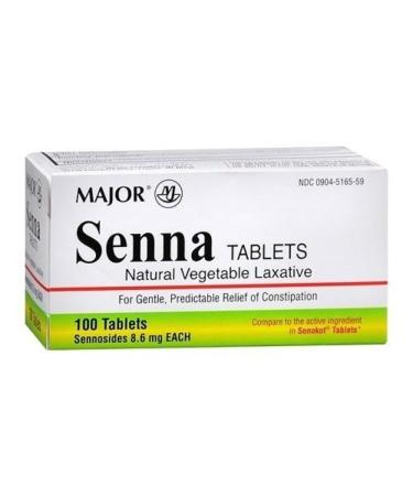 MAJOR Senna Tablets 8.6mg 100 Count Per Bottle