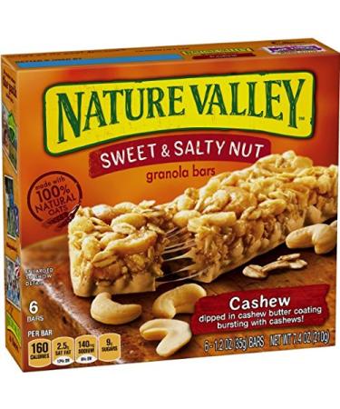 Nature Valley Sweet & Salty Nut Cashew Granola Bars 1.2 oz 6 Count - Pack of 3 - Buy Online on GoSupps.com