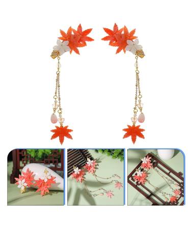 Autumn Leaf Hair Clips & Accessories | Elegant Chinese Tassel Headdress for Women - Buy Online on GoSupps.com