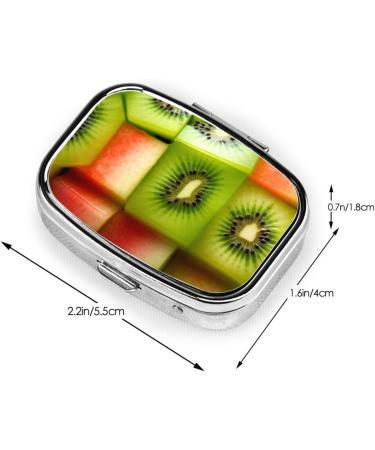 Kiwi Watermelon 2 Compartment Small Pill Case | Cute Travel Pill Box Organizer for Purse & Gifts - Buy Online on GoSupps.com