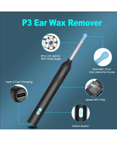Fenxyo Wireless Ear Wax Removal Kit with Camera - 8MP HD Otoscope, IP67 Waterproof, Wifi Ear Pick/Cleaning Tool for iPhone, iPad & Android - Black - Buy Online on GoSupps.com