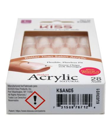 Kiss Salon Acrylic Natural 28 Count Long Length - Pack of 6 - Buy Online on GoSupps.com