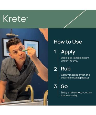 KRETE Cooling Under-Eye Stick with Liposomal Caffeine and Tripeptide-5 - Helps with Dark Circles and Puffiness Vegan & Cruelty-Free 15ml - Buy Online on GoSupps.com