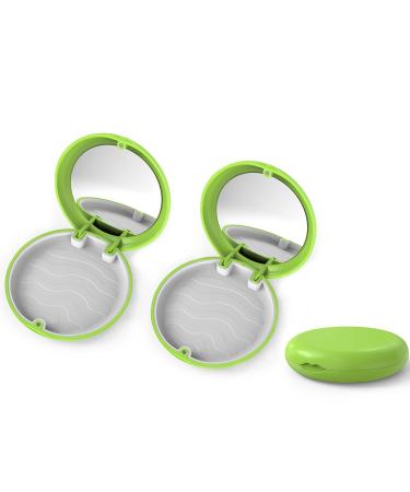 Aligner and Retainer Case WINDSIUUU 2PCS Solid Orthodontic Aligner Retainer Case Denture False Box Mouthguard Case Holder Protective Case for Oral Care Dentisty-Green 2PCS Retainer Case- Green