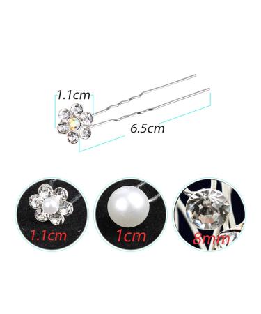 80pcs Wedding Hairpins with Pearls & Flowers | Rhinestone Bridal Jewelry & Hair Accessories for Perfect Hairstyles - Buy Online on GoSupps.com