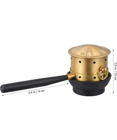 Moxa Cone Burner - Copper Moxa Stick Holder with Handle | Moxibustion Therapy Tools for Back Leg Stomach & Waist - Gold-Colored Healing Box - Buy Online on GoSupps.com