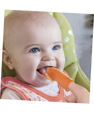 Minkissy Toothbrush Set for Newborns - Nano-Silver Finger Brush & Milk Stain Cleaner | Toddler Teething Massage Device - Buy Online on GoSupps.com