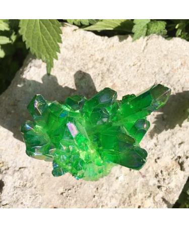 Home Decor 100-120g Natural Crystal Green Angel Aura Quartz Cluster specimens Titanium Coating Quartz Cluster Gifts Natural Crystal Raw Stones and Minerals (Size : 70g) - Buy Online on GoSupps.com