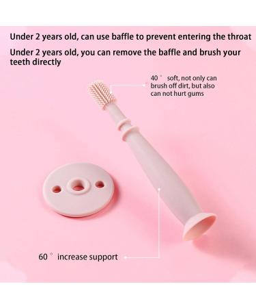 Training Toothbrush Infant - 360 Baby Toothbrush with Suction Base Infant Training Toothbrush for 6-12 Months Newborn Training Teething and Oral Cleaning Fovolat Pink - Buy Online on GoSupps.com