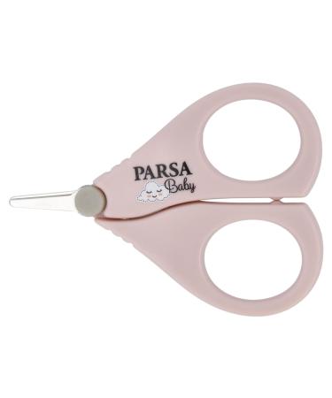 PARSA Beauty Baby Nail Scissors (Pink) - Nail Scissors for Fingernails and Toenails - Precise and Gentle Cutting of Delicate Baby Nails - Nail Scissors - Fingernail Scissors
