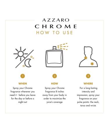 Azzaro Chrome Men's Cologne Eau de Toilette & Eau de Parfum - 3.4 Fl Oz - Fragrances for Men - Buy Online on GoSupps.com