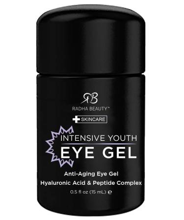 Radha Beauty Eye Cream for Puffiness  Dark Circles  Wrinkles and Bags - The Most Effective Eye Gel for Every Eye Concern - All Natural Ingredients - 0.5 fl oz