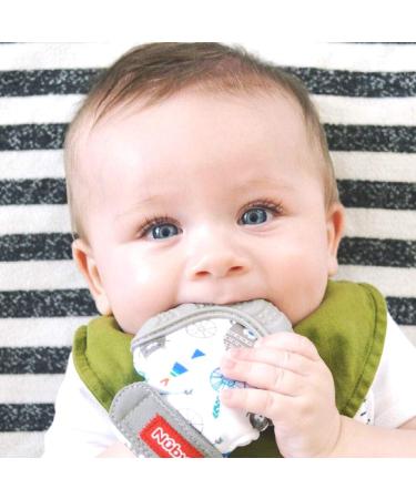 Nuby Teething Mitt Grey - Soothing Teether for Babies | Buy Online - Buy Online on GoSupps.com