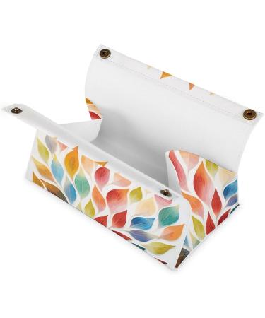 Tissue Box Cover Tissue Box Holder Multicolor Leaves Print Tissue Holder Travel Tissue Packs Facial Paper Holder Decorative Holder - Buy Online on GoSupps.com