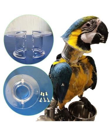 Bonaweite Pet Parrot Anti-bite Collar, Anti-Grab Feather Lick Wound Healing Safety Practical Neck Cover, Protective Recovery Collars for Macaw African Budgies Parakeet Agapornis Fischeri Cockatiel
