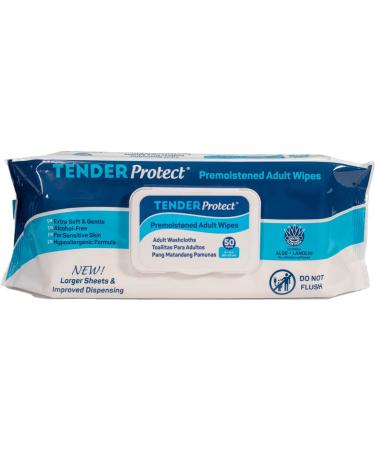 TENDERProtect Adult Wipes with Aloe - Extra-Large Washcloth for Incontinence - 600/Cs, 50 Count (Pack of 12) - Buy Online on GoSupps.com