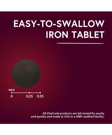 Vitacook High Potency Iron Supplement with Vitamin C - Vegan Iron for Energy, Muscle & Immune Support - 60 Count - Buy Online on GoSupps.com