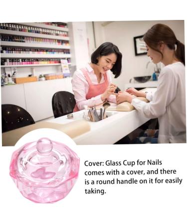 Octagonal Dappen Dish Cup Crystal Glass Glassware Tool for Nail Art Manicure Care Dappen Dish Cup PINK - Buy Online on GoSupps.com