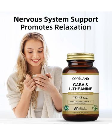 oppuland GABA & L-Theanine - Promotes Relaxation | Nervous System Support | Mood Support -60 Veggie Capsules - Buy Online on GoSupps.com