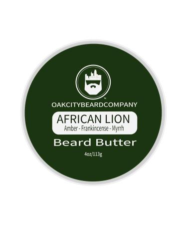Oak City Beard Company African Lion Beard Butter - 4oz Beard Conditioner with Amber Frankincense Myrrh & Patchouli - Premium Beard Care for Men - Buy Online on GoSupps.com