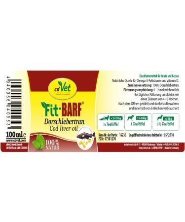 cdVet Fit-Barf Cod Liver Oil - 100 ML - Buy Online on GoSupps.com